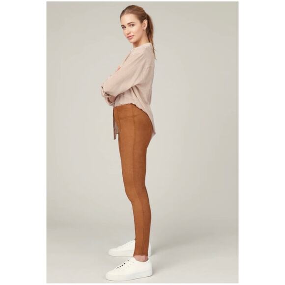 Spanx Women’s S NWT Tan Faux Suede High Rise Leggings Pants Ankle Tummy Control - Picture 2 of 12